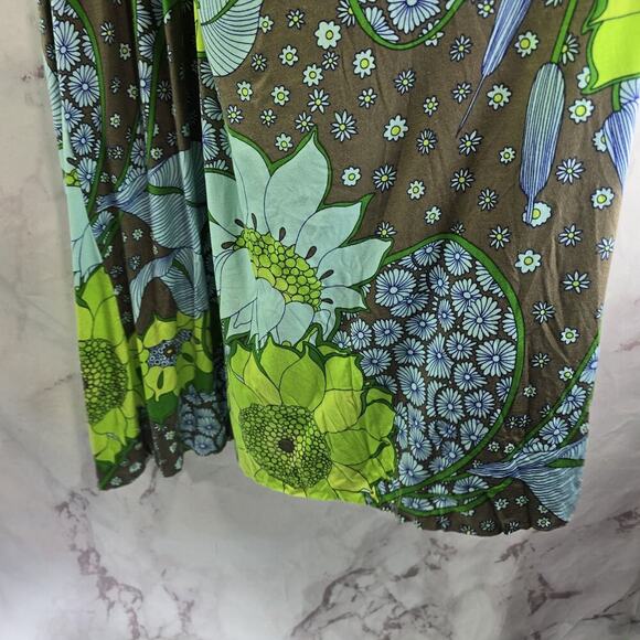 Free People Dress Womens Small Blue Green Boho Smocked Paisley Strappy Y2K - Picture 6 of 9